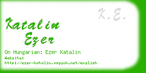 katalin ezer business card